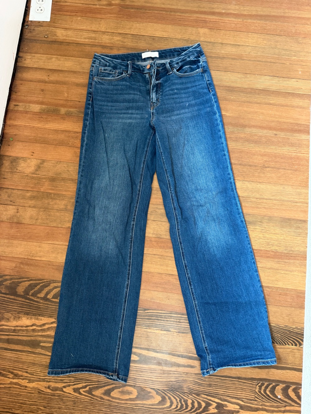 VERVET BY FLYING MONKEY Women's Straight Leg Blue Jeans